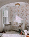 Floral Vintage Wallpaper in Soft Pastel Tones