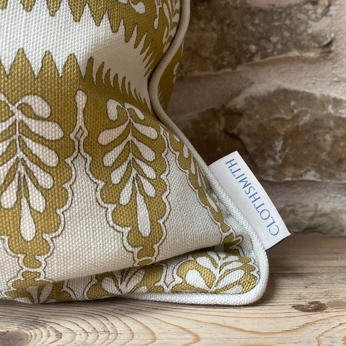 Florian Square Cushion - Ochre yellow