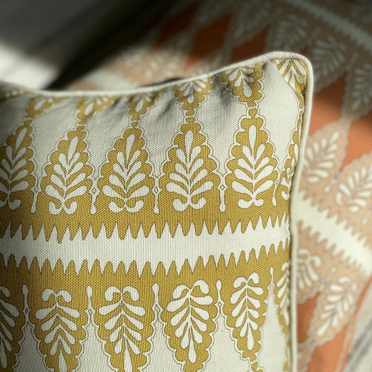 Florian Square Cushion - Ochre yellow