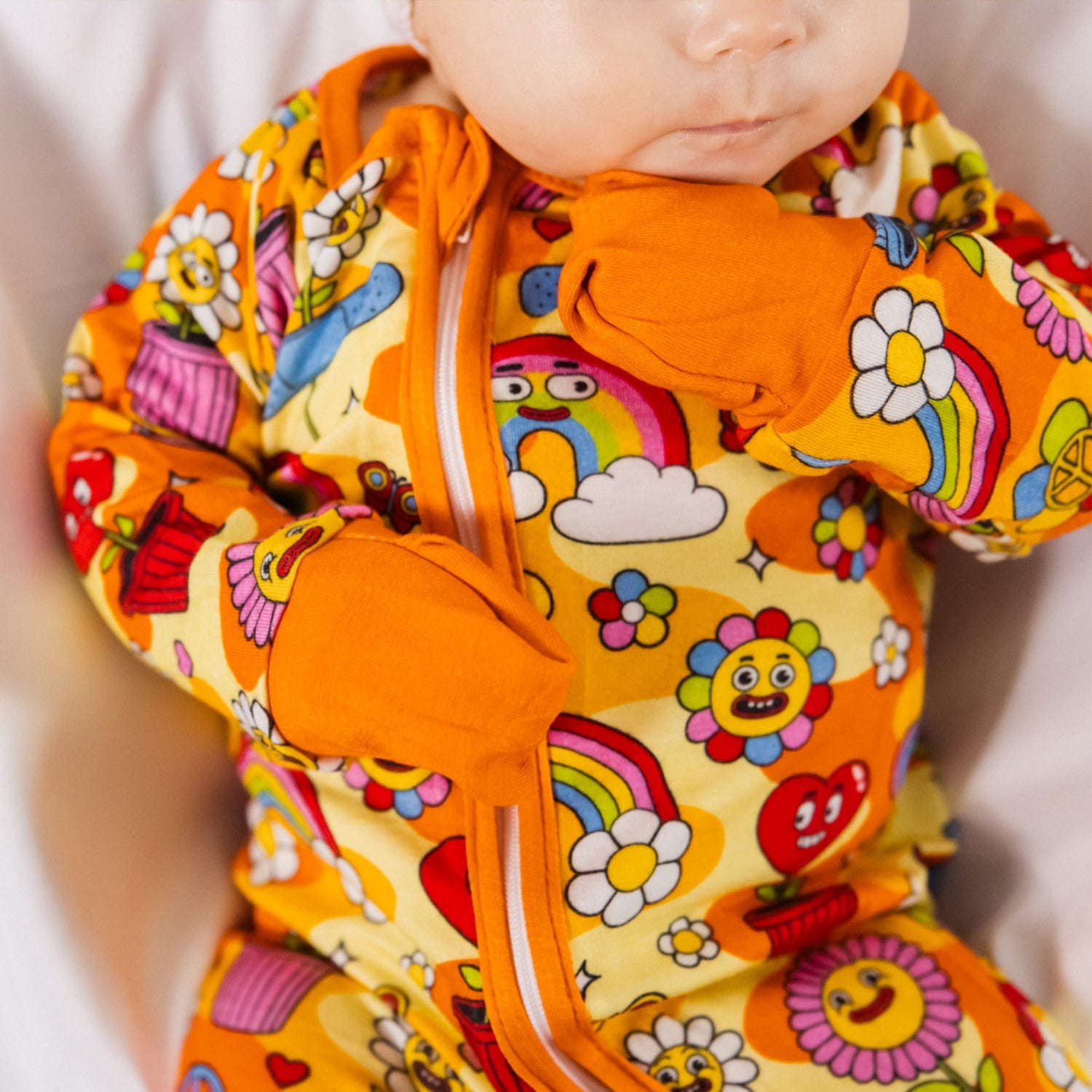 Hippie Baby Bamboo Zip Onesie - Soft, Stretchy & Eco-Friendly Sleeper by NIXX BABY at brixbailey.com