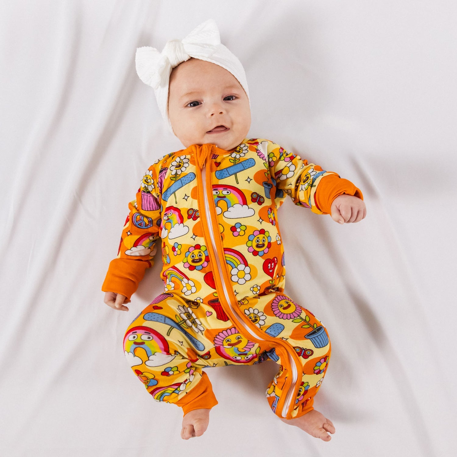 Hippie Baby Bamboo Zip Onesie - Soft, Stretchy & Eco-Friendly Sleeper by NIXX BABY at brixbailey.com