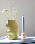 Large Ceramic Vase in Pistachio Green