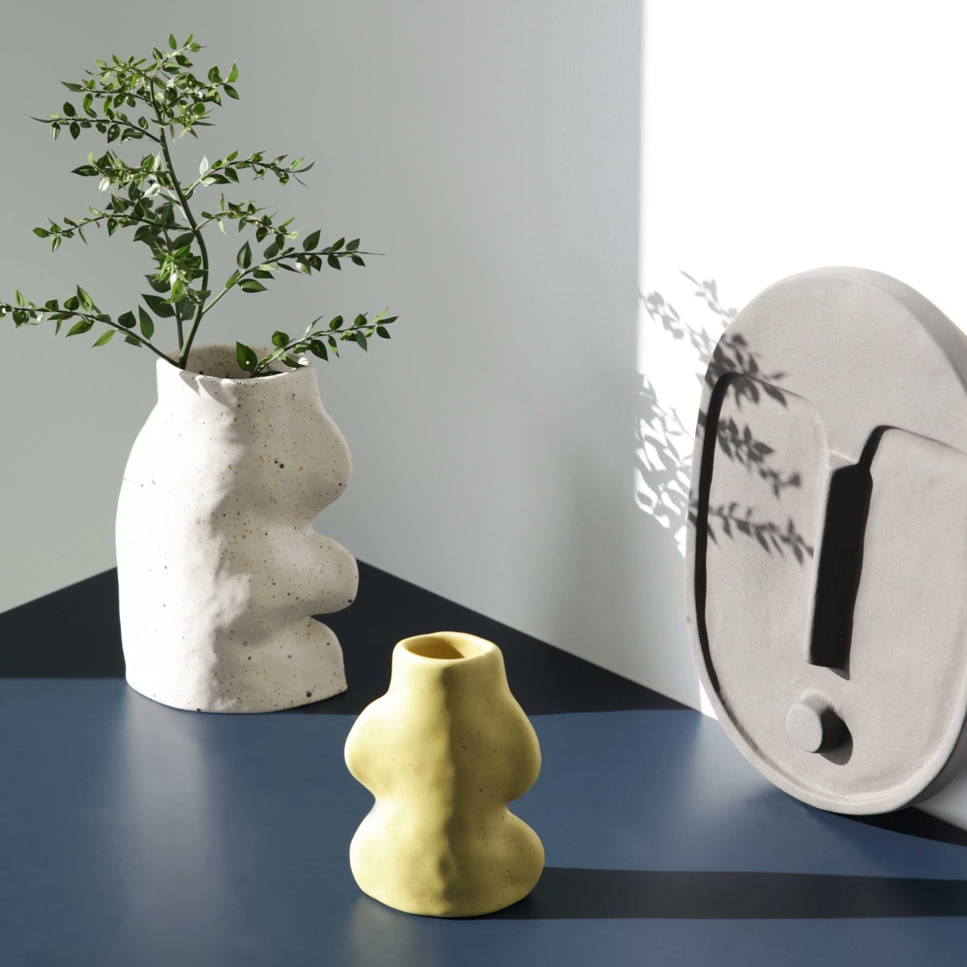 Large White Ceramic Vase for Home Display