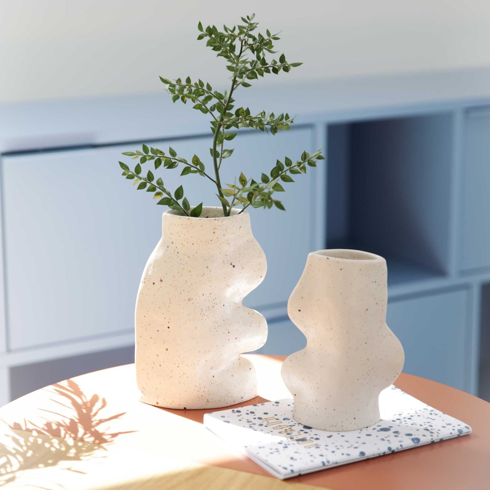Large White Ceramic Vase for Home Display