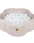 Foam Baby Ball Pit in Ecru Flower Print