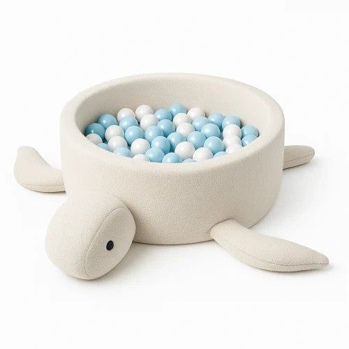 Foam Baby Ball Pit in Turtle Boucle