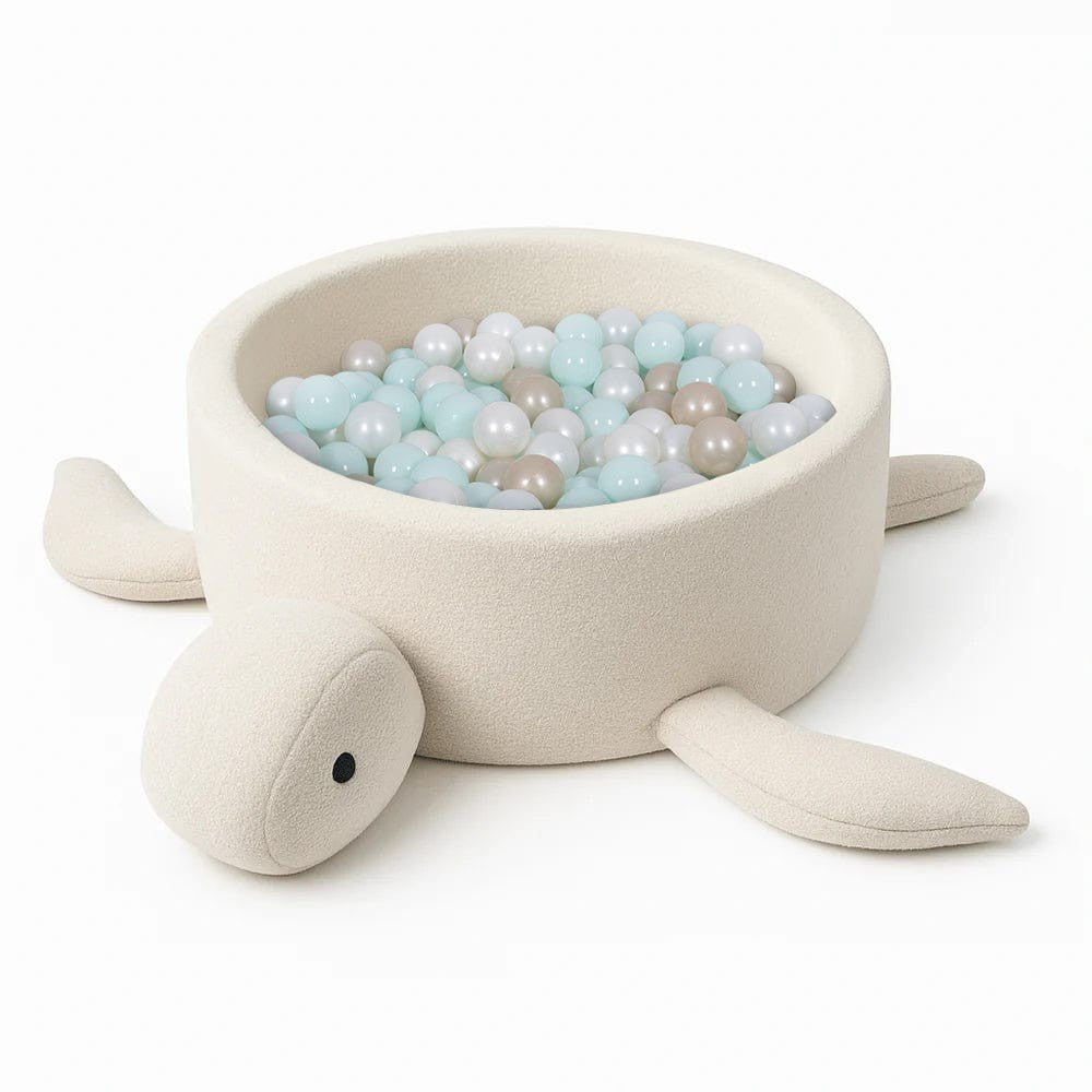 Turtle Foam Baby Ball Pit in Cheesecake Cream Boucle