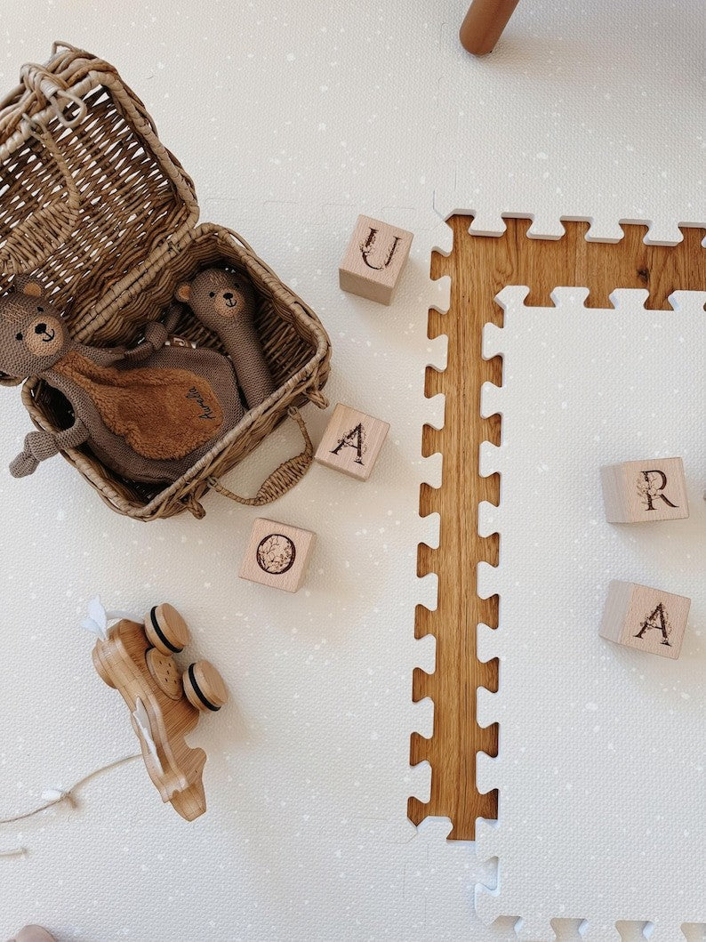 Foam Puzzle Playmat in Spots Cashmere for Baby Play