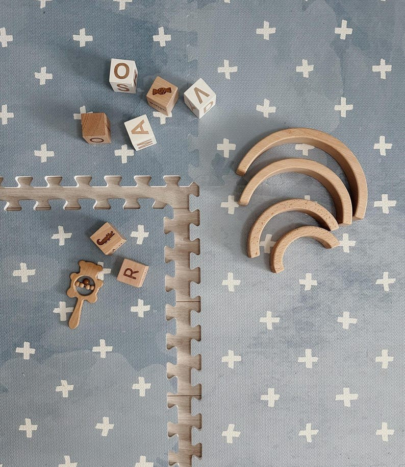 Foam Puzzle Playmat in Cross Azure
