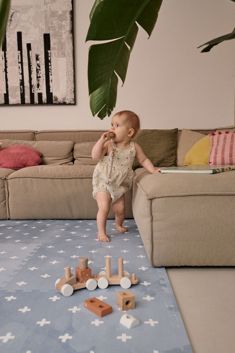 Foam Puzzle Playmat in Cross Azure