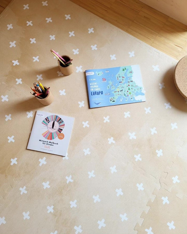 Foam Puzzle Baby Playmat in Cross Sand