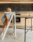 Foldable Kitchen Helper Tower with Safety Rail