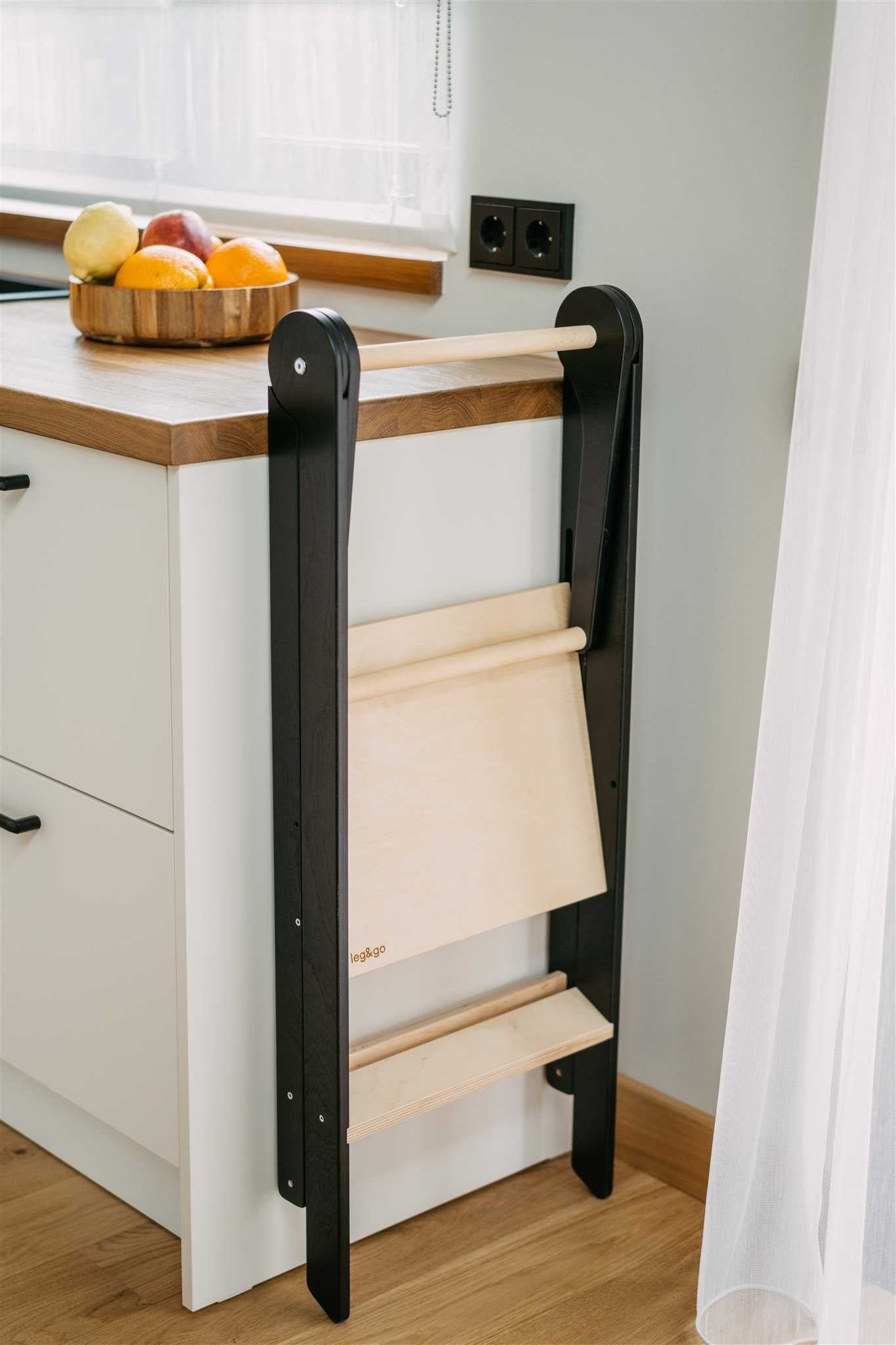 Foldable Kitchen Helper Tower with Safety Rail