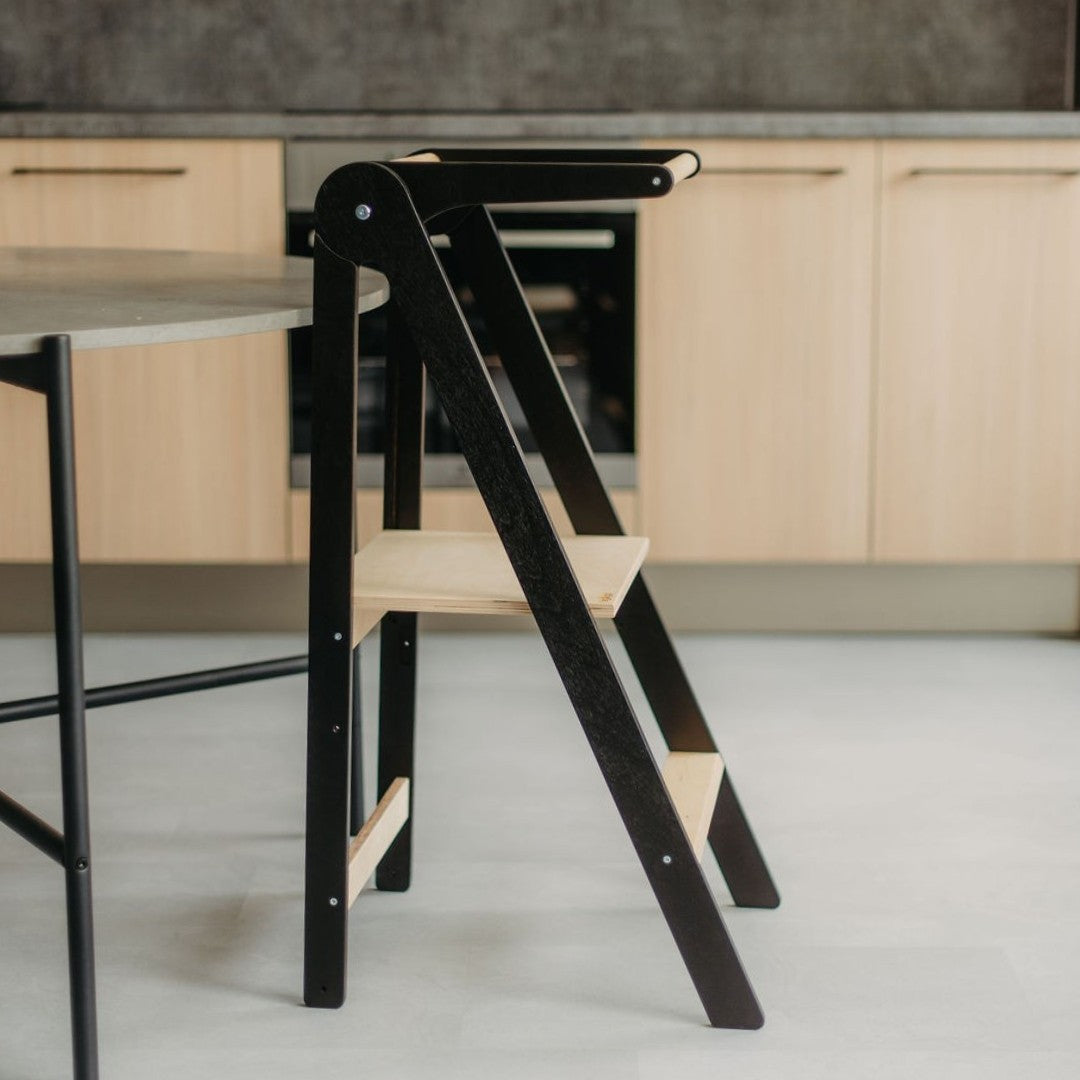 Foldable Kitchen Helper Tower with Safety Rail