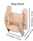 Foldable Montessori Kitchen Step Stool-3