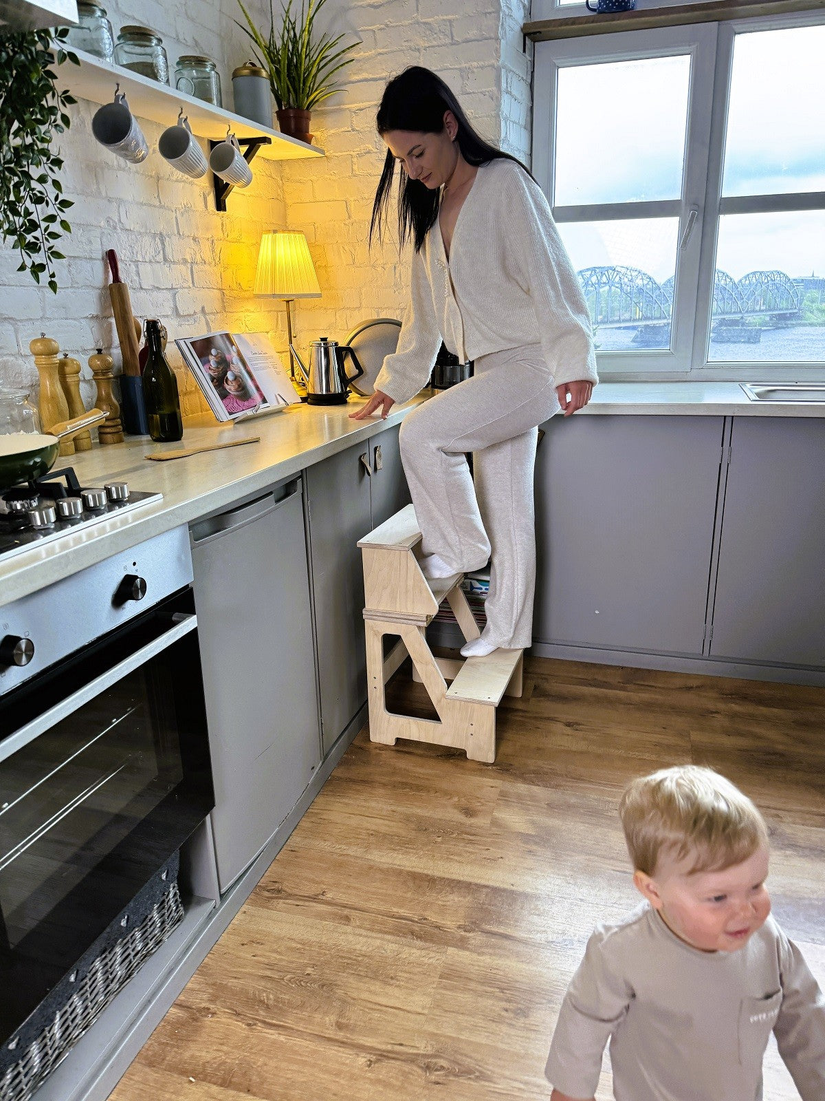 Folding Seat and Step Stool for Home Use