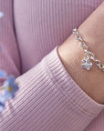 Forget-Me-Not Silver Personalised Charm Bracelet