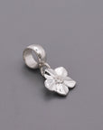 Forget-Me-Not Flower Personalised Silver Charm