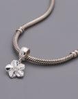 Forget-Me-Not Flower Personalised Silver Charm