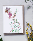 Foxglove flower fairy greetings card