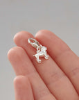 French Bulldog Silver Dog Charm