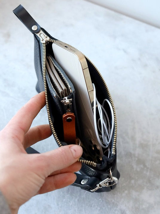 Black Alligator Wallet with Wrist Strap