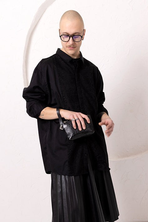 Black Alligator Wallet with Wrist Strap