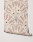 Frond Art Deco Wallpaper in Rich Jewel Tones