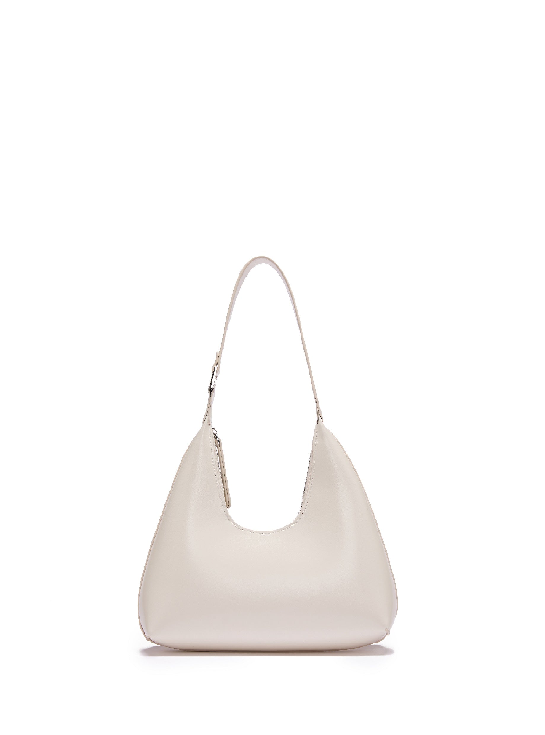 Alexia small hobo bag in smooth beige leather, premium silver hardware, elegant 2023 upgrade, best-selling luxury handbag by Bob Oré at brixbailey.com