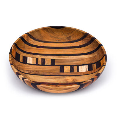 Artisan Upcycled End Grain Fruit Bowls (2 Patterns &amp; 2 Sizes Available)