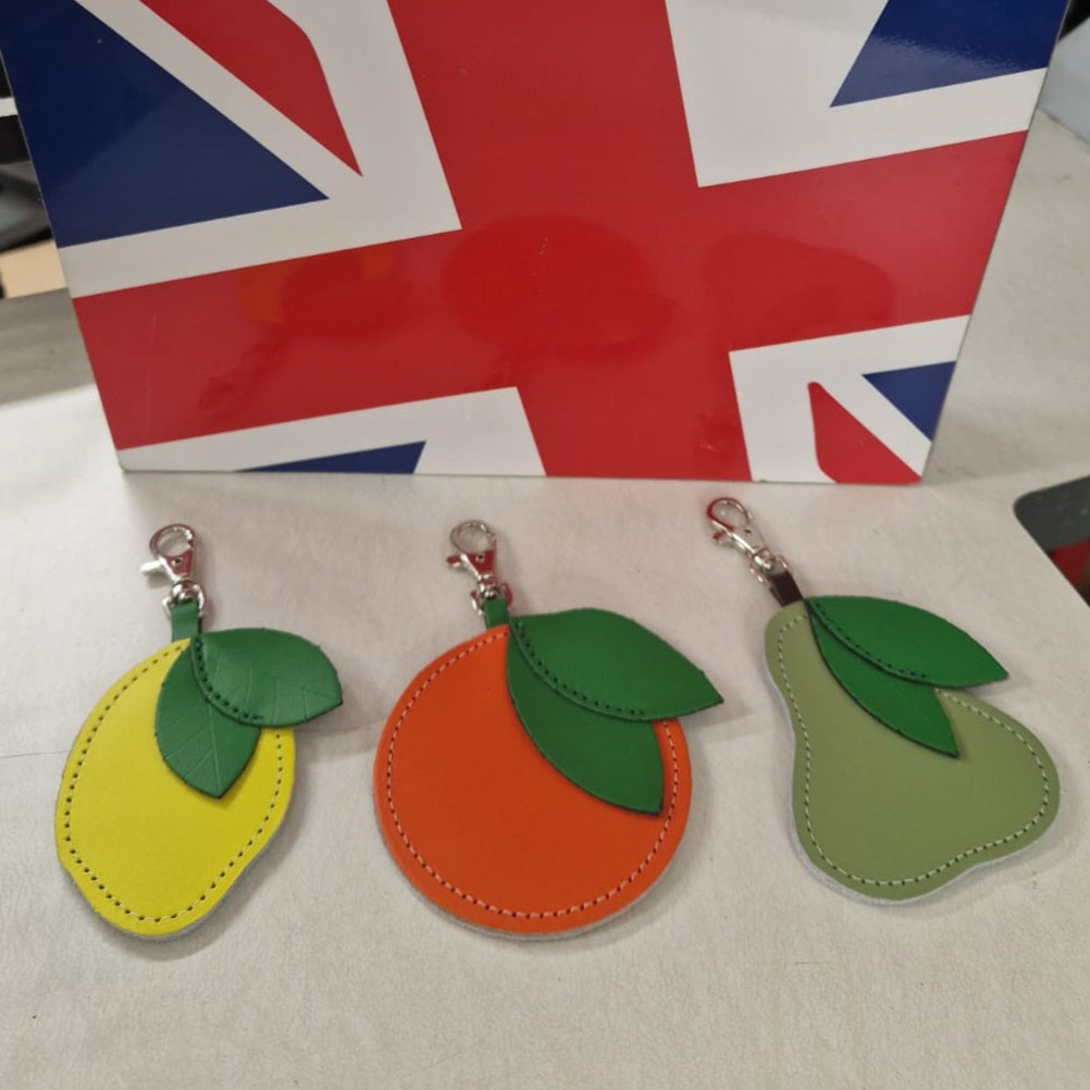 Handmade Leather Fruity Bag Charm – Orange