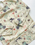 Long Sleeved Baby Bib - Farm Yard Print