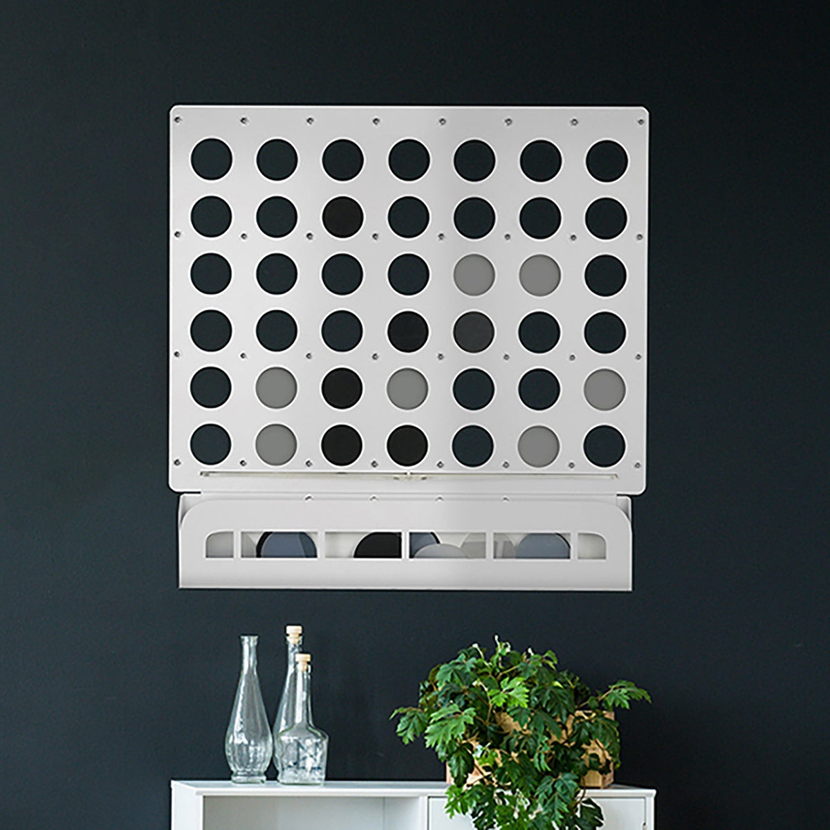White Four in a Row Wall Game