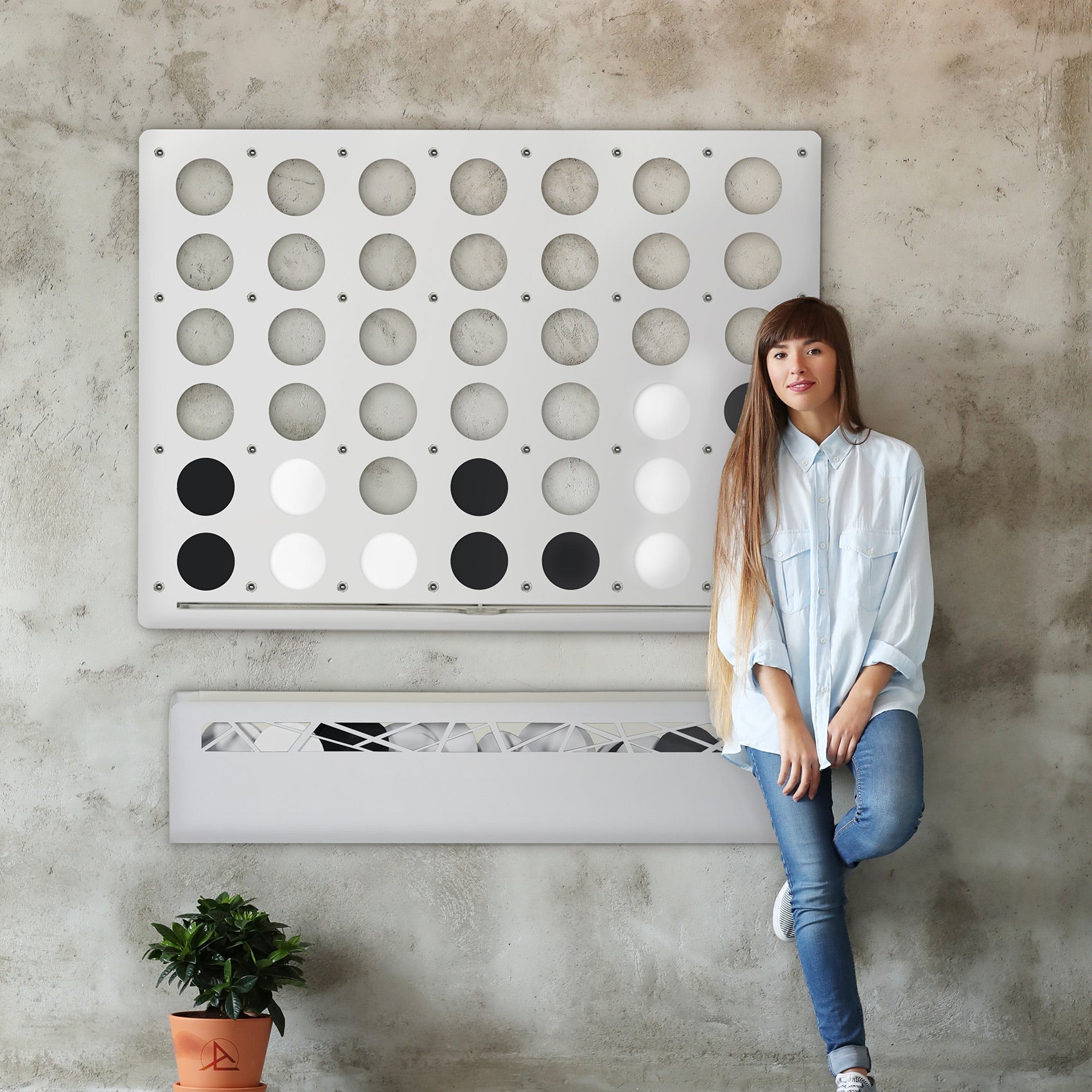 White Giant  Four in a Row Wall Game