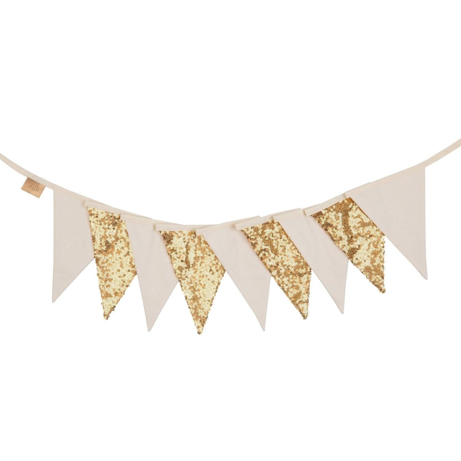 Gold and Beige Sequin Garland for Kids Room Décor
