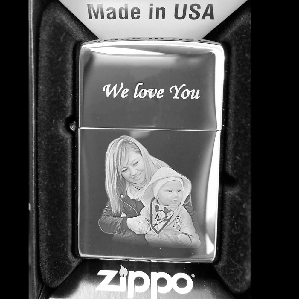 Personalised Zippo Lighter – Custom Text Engraving | Unique Photo Keepsake Gift