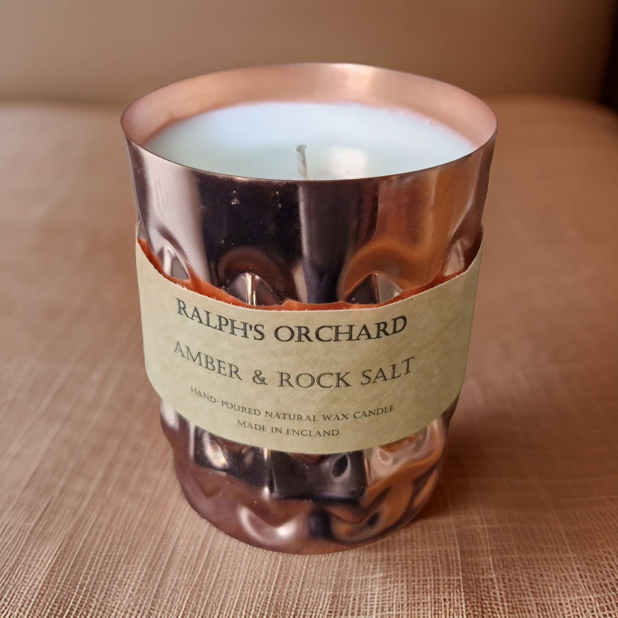 Luxury Marine Candle with Amber, Rock Salt, Driftwood, Clean Ozonic Fragrance, Fresh Sea Breeze Scent by Ralph's Orchard at brixbailey.com