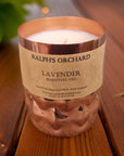 Premium lavender essential oil candle, 100% pure aromatherapy for relaxation and calm, cruelty-free eco-friendly soy wax with cotton wick by Ralph's Orchard at brixbailey.com