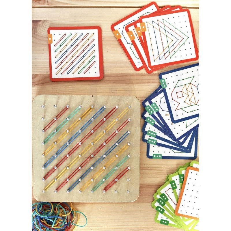 Wooden Geoplan Puzzle Set with 69 Pieces