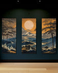 Dark Oriental Landscape Tapestry
