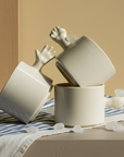 Gesture Ceramic Cups– Handmade Porcelain Coffee Cup (Rock-Paper- Scissors set)