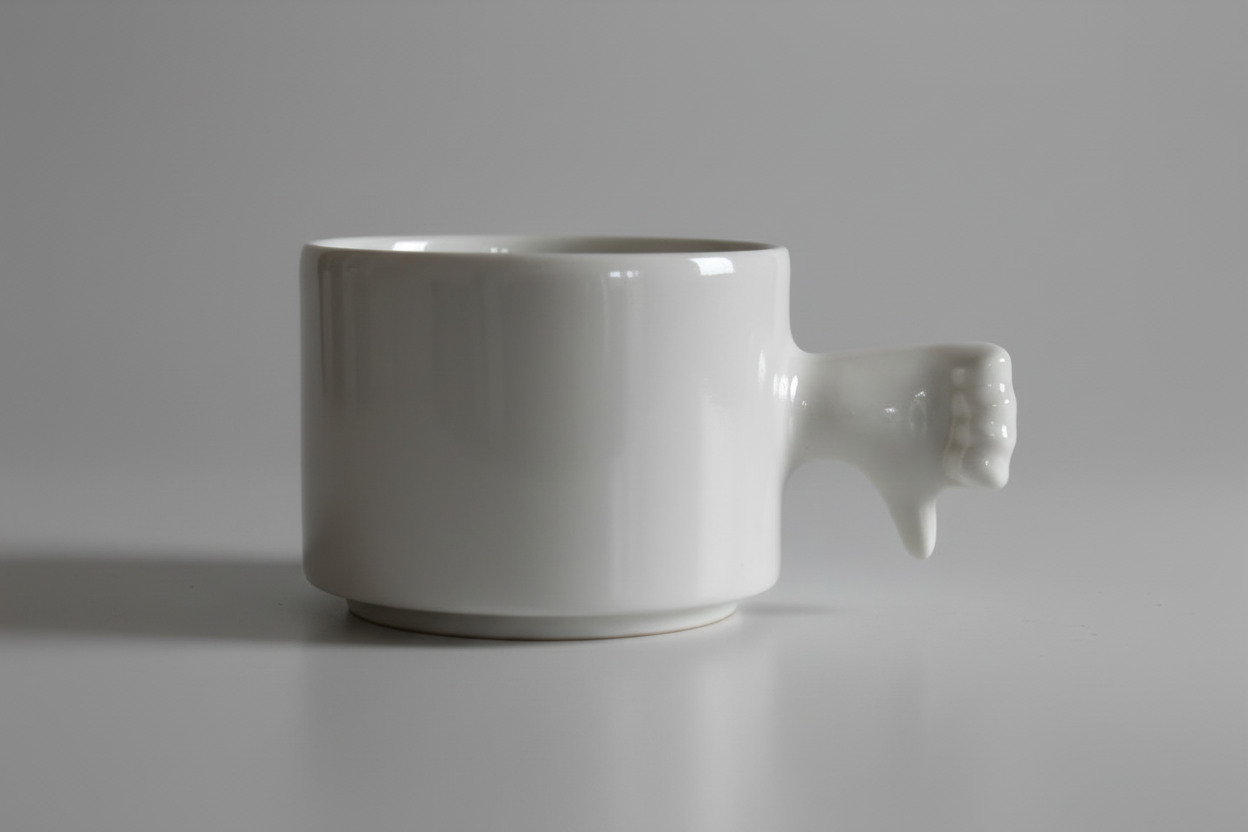 Gesture Ceramic Cup – Handmade Porcelain Coffee Cup（Thumb  down）