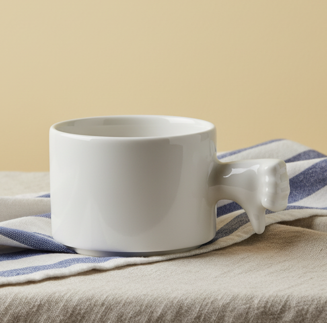 Gesture Ceramic Cup – Handmade Porcelain Coffee Cup（Thumb  down）