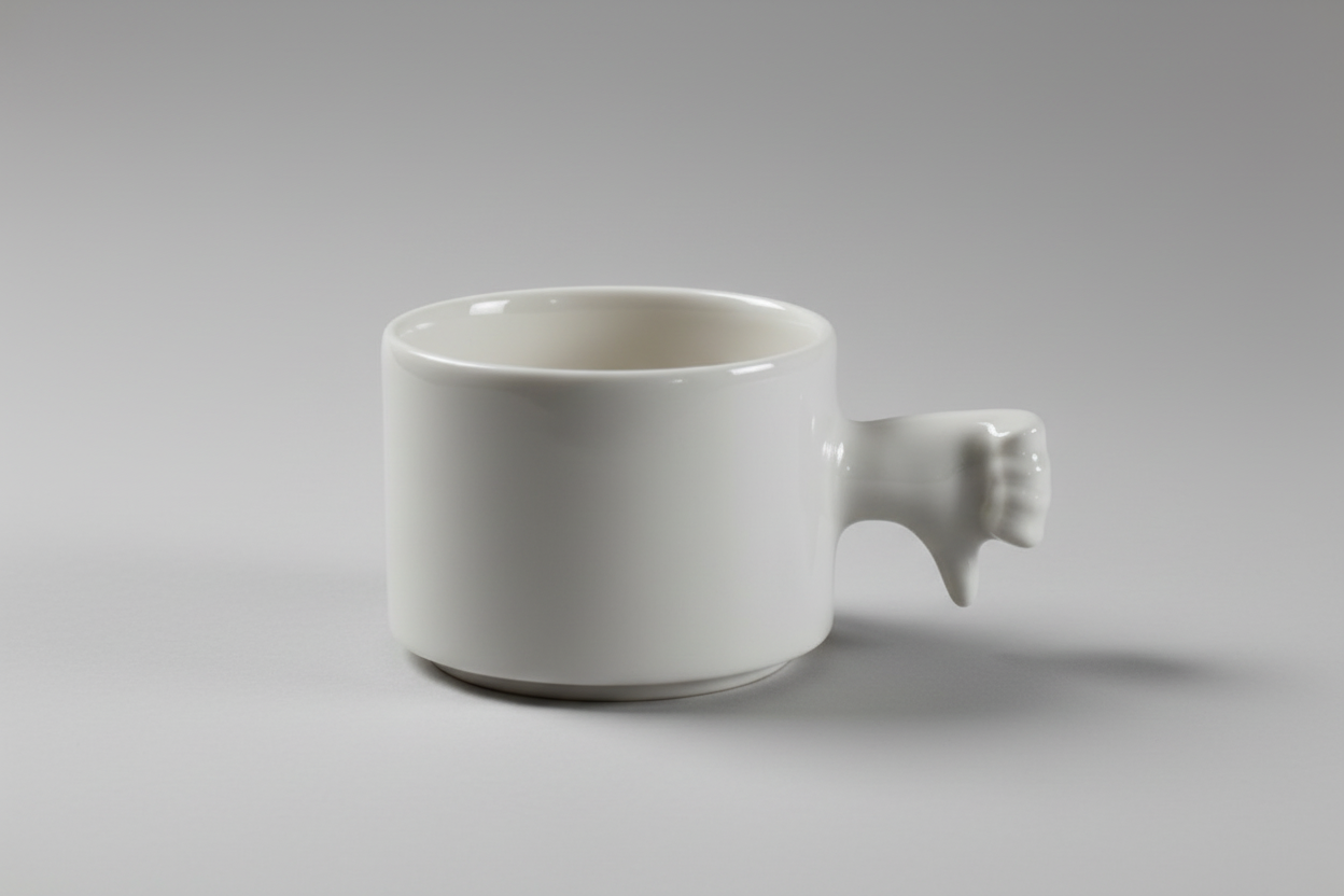 Gesture Ceramic Cup – Handmade Porcelain Coffee Cup（Thumb  down）