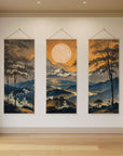 Dark Oriental Landscape Tapestry