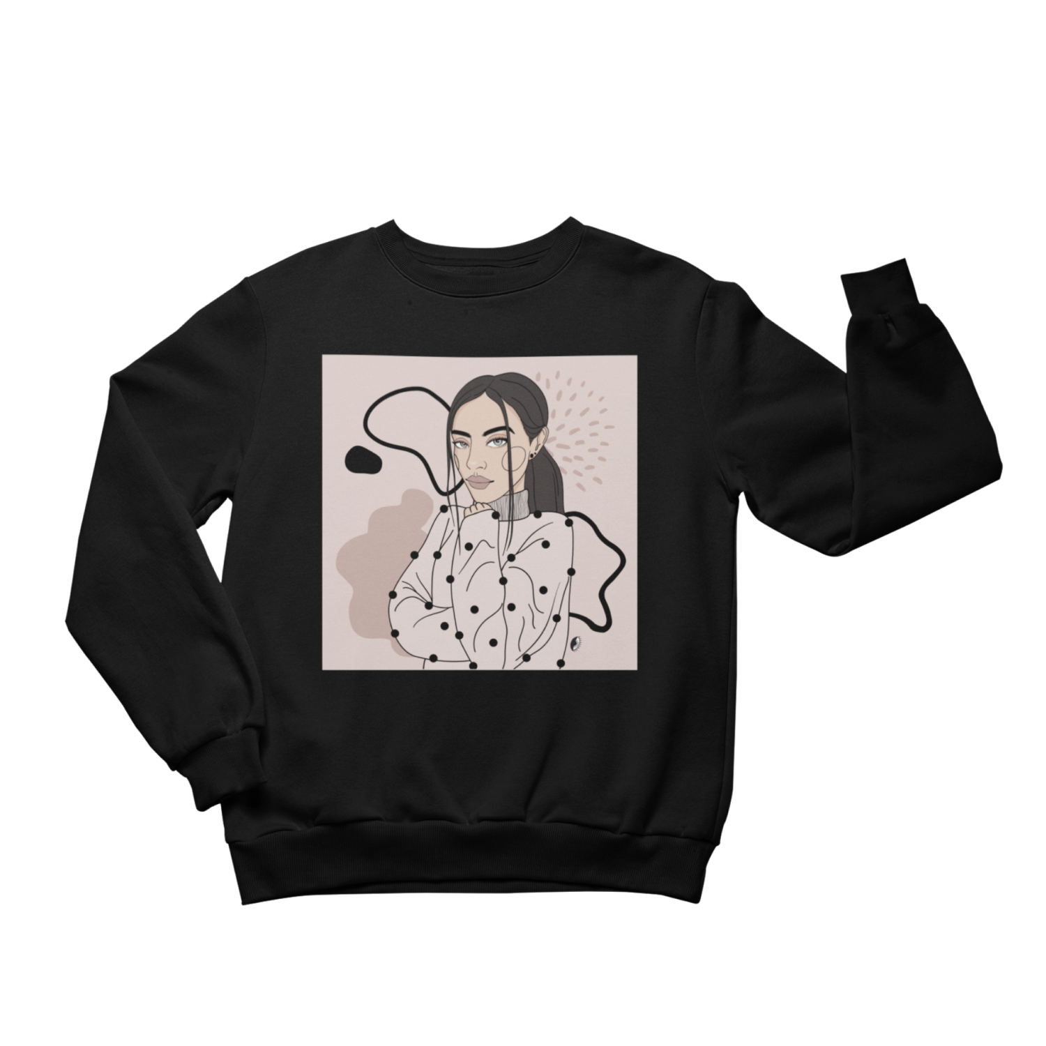 Unisex Crewneck Sweatshirt with Abstract Illustration