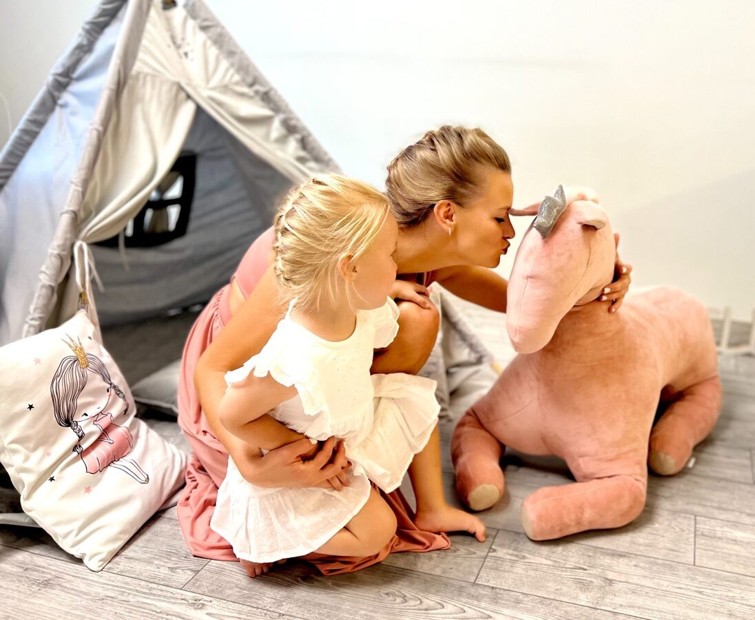 Giant Velvet Wingless Pegasus Toy in Dusty Pink