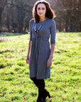 Gina Geo Breastfeeding Dress Blue