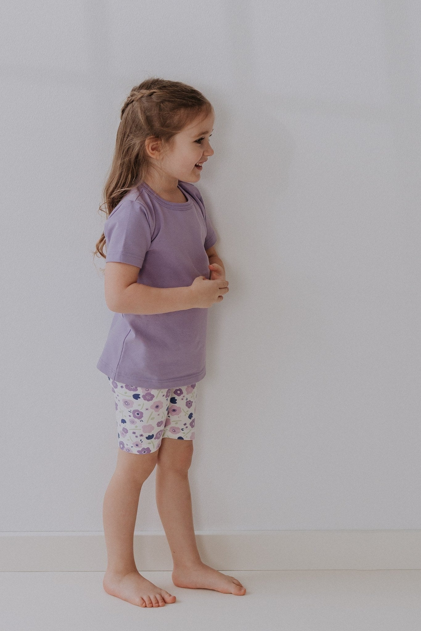 Girls Floral Short Summer Leggings