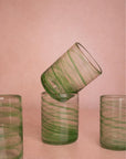 Olivia Swirl Tumbler, Green - Set of 4